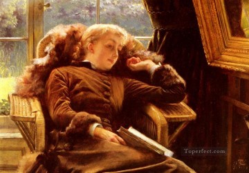 肘掛け椅子に座るキャスリーン・ニュートン ジェームス・ジャック・ジョセフ・ティソ Oil Paintings